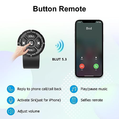 Universal Wireless Car Steering Wheel Control Remote Button Waterproof Support Bluetooth Suitable for Android iPhone Wince Connected to GPS Navigation Multimedia