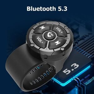 Universal Wireless Car Steering Wheel Control Remote Button Waterproof Support Bluetooth Suitable for Android iPhone Wince Connected to GPS Navigation Multimedia