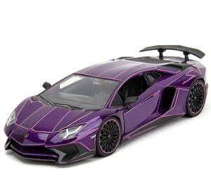lambo sv candy purple with pink graphics pink slips series 1/24 diecast model car by jada 34656