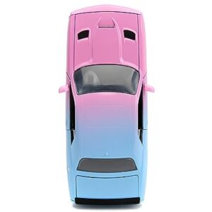 2015 Challenger SRT Hellcat Pink and Blue Pink Slips Series 1/24 Diecast Model Car by Jada 34658