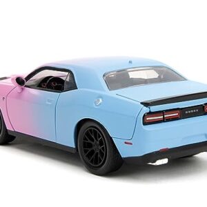 2015 Challenger SRT Hellcat Pink and Blue Pink Slips Series 1/24 Diecast Model Car by Jada 34658