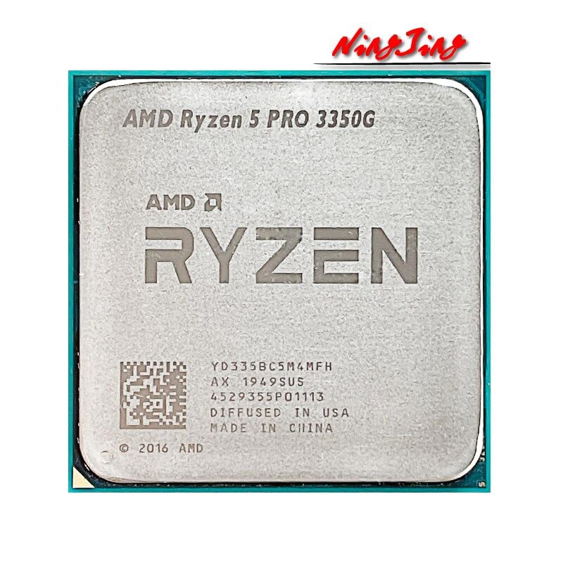 SAAKO Ryzen 5 PRO 3350G R5 PRO 3350G 3.6 GHz Quad-Core Eight-Thread 65W CPU Processor L3=16M YD335BC5M4MFH Socket AM4 Making Computers Process Data Faster