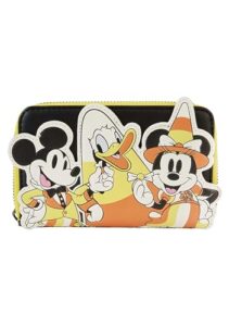 loungefly disney mickey and friends candy corn zip around wallet