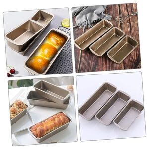 Cabilock 3pcs baking pans loaf pan Practical Toast Pan Toast Baking Mold Home Toast Mold Baking Tool Toast DIY Baking Mold Bread Pan Toast Cooking Mold carbon steel Strip baking tin