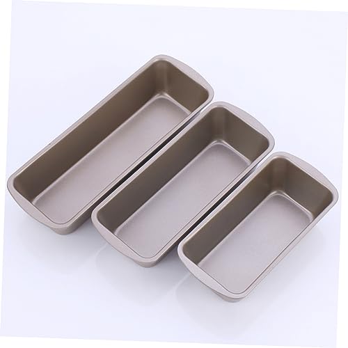 Cabilock 3pcs baking pans loaf pan Practical Toast Pan Toast Baking Mold Home Toast Mold Baking Tool Toast DIY Baking Mold Bread Pan Toast Cooking Mold carbon steel Strip baking tin