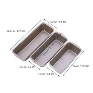 Cabilock 3pcs baking pans loaf pan Practical Toast Pan Toast Baking Mold Home Toast Mold Baking Tool Toast DIY Baking Mold Bread Pan Toast Cooking Mold carbon steel Strip baking tin