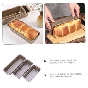 Cabilock 3pcs baking pans loaf pan Practical Toast Pan Toast Baking Mold Home Toast Mold Baking Tool Toast DIY Baking Mold Bread Pan Toast Cooking Mold carbon steel Strip baking tin