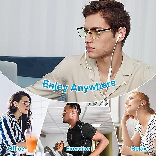 Aolcev Wired Earbuds Compatible with iPhone, HiFi Stereo Volume Control Earbuds in-Ear Headphones with Mic Noise Cancelling for iPhone 14/13/12/11/XR/XS Max/8/7 and Most iOS Devices, Earphones White