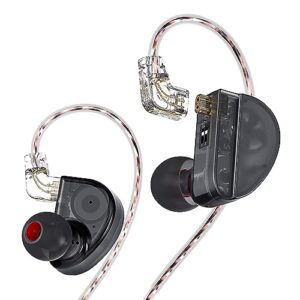 linsoul cvj konoka 1 vibrating driver+ 1 dd +1 ba triple hybrid driver in ear earphones with 4 acoustic modes, detachable oxygen-free copper 2 pin cable for musician audiophile (without mic, black)