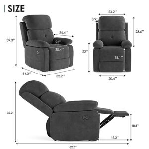 STARY Small Recliner Sofa for Living Room Chair for Adults, Dark Gray