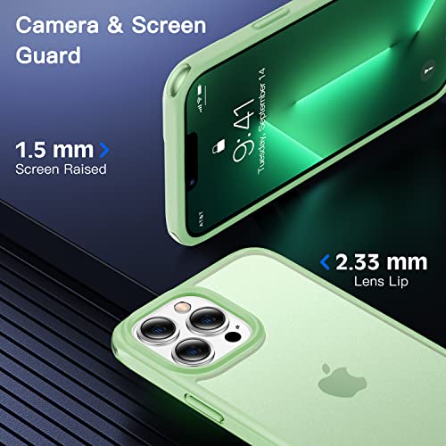 Alphex 8 Colors for iPhone 14 Pro Case, 12FT Military Grade Drop Protection, Silky & Non-Greasy Feel, Pocket Friendly, Thin Slim Phone Cover for Men Women 6.1 Inch - Pastel Green
