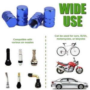 WSSROGY 20 Pcs Anodized Aluminum Car Tire Valve Stem Caps Cover Universal for Cars SUVs Trucks Motorcycles Bikes (Blue)