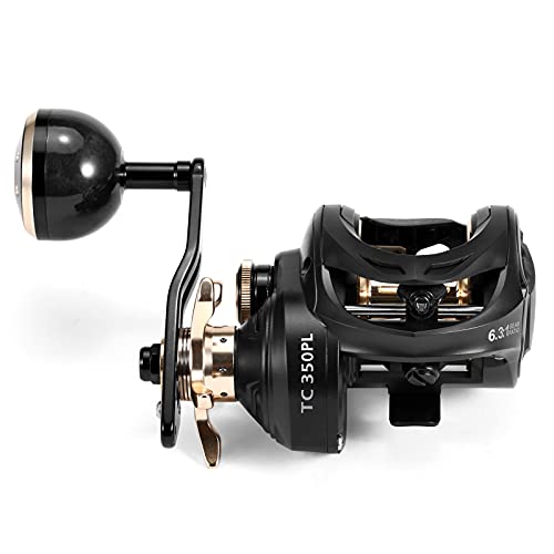 Baitcaster Reel,HUIOP Carbon Fiber Baitcasting Reel 9+1BB Fishing Reel High Speed 6.3: 1 Gear Ratio Magnetic Brake System Baitcaster Reel for Left Hand