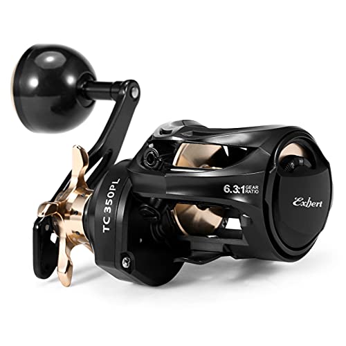 Baitcaster Reel,HUIOP Carbon Fiber Baitcasting Reel 9+1BB Fishing Reel High Speed 6.3: 1 Gear Ratio Magnetic Brake System Baitcaster Reel for Left Hand