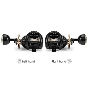 Baitcaster Reel,HUIOP Carbon Fiber Baitcasting Reel 9+1BB Fishing Reel High Speed 6.3: 1 Gear Ratio Magnetic Brake System Baitcaster Reel for Left Hand