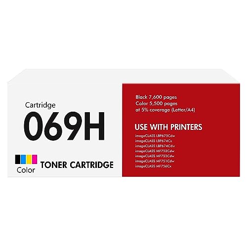 069H 069 Toner Cartridges 4-Pack Compatible for Canon 069H CRG-069H CRG-069 High Yield Replacement for imageCLASS MF753Cdw MF751Cdw LBP674Cdw Series Printer Ink