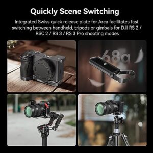 SmallRig Baseplate for Sony Alpha 6700, Bottom Mount Plate Built-in Quick Release Plate for Arca, Supporting Quick Switch Between Tripod and Stabilizer (DJI RS 2 / RSC 2 / RS 3 / RS 3 Pro) - 4338