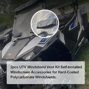 Shkalacar UTV Windshield Vent Kit, 2pcs Self-Installed Windscreen Accessories for Hard-Coated Polycarbonate Windshields