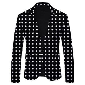 2023 new polka dot leopard print casual british fashion slim fit suit men's jacket oilfield rain suit (black #2, xxl) jackets for men trench coat men winter coats for men coats for men