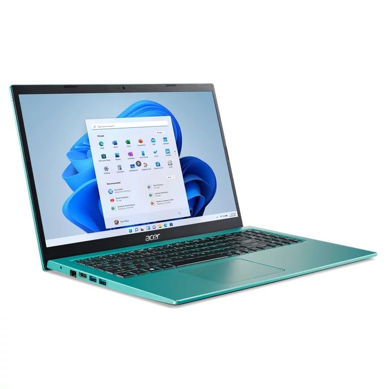 ACER Aspire 3 Slim Laptop Computer, 15.6'' FHD Display, 12GB RAM 1TB SSD, Intel Core i3-1115G4, RJ-45, HD Webcam, HDMI, Wi-Fi, 9.5Hr Battery Life, Windows 11, Teal, w/Kyywee Accessory