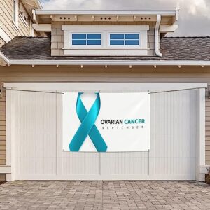 Ovarian Cancer Awareness Month in September We Wear Teal Backdrop Banner Holiday Decoration Photo Booth Background Tapestry Decor Supplies for Party Home Office 47 * 71 Inches