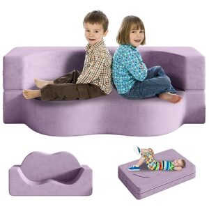 deygia kids couch, 3 in 1 toddler couch fold out as chairs, sofa bed, jumping bed, kids sofa for girls and boys, toddler sofa for bedroom, lounge, playroom, study room (blueberry)