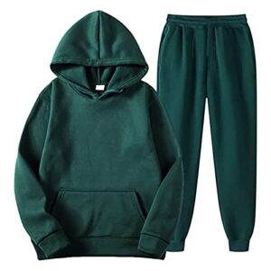 sumensumen men's tracksuit 2 piece hoodie sweatsuit sets, two piece outfits hooded athletic tracksuit casual jogging sweatsuits men-01 green,x-large