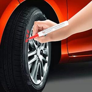 Tire Paint Pen, Fastdrying Mark Pen Waterproof Car Tire Paint Pen Car Tire Paint Pen Not Easy To Fade Good Water Resistance Good Sealing for SUV(Red)