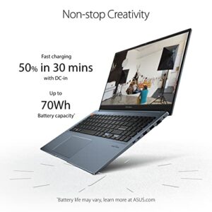 ASUS Vivobook Pro 16 Laptop, 16” 16:10 Display, Intel Core i5-11400H CPU, NVIDIA® GeForce® RTX™ 3050 GPU, 16GB RAM, 512GB SSD, Windows 11 Home, Quiet Blue, K6602HC-ES51