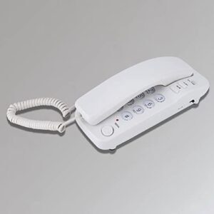 Landline Telephone No Caller ID Small Line Powered Telephones for Bathroom, Hotel, Business, Office, Etc (White)