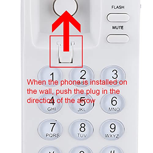 Landline Telephone No Caller ID Small Line Powered Telephones for Bathroom, Hotel, Business, Office, Etc (White)