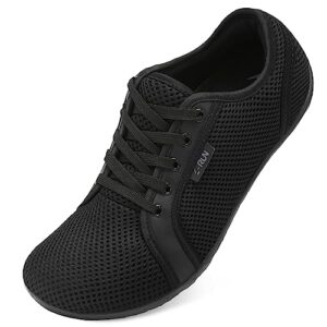 l-run womens mens minimalist barefoot shoes comfortable casual shoes wide toe box zero drop shoes black l（w:8-9,m:6.5-7.5