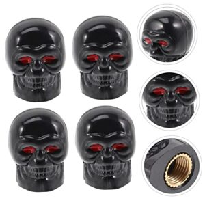 Vaguelly Automotive Wheels 8 pcs Valve Cap Skull Tire Pressure Cap Skull car Accessories for car accesories Stem Covers Motorbike Tyre Dust Caps Mountain Bike Copper core Alien