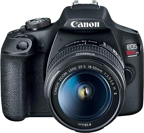 Black Canon EOS Rebel T7 DSLR Camera with EF S 18 55mm DC III and 75 300mm III Lenses canont7w7530064gb canont7w7530064gb (Renewed)