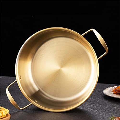 DHDM Hot Pot Korean Ramen Camping Stainless Steel Sauce Pan Lid Instant Noodle Milk Cooker