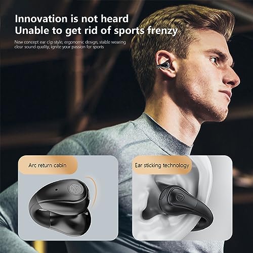 Viadha True Wireless Ear Clip Bone Conduction Headphones, Bluetooth Open Ear Earbuds for iOS & Android, Wireless Bluetooth 5.3, Waterproof Earring Earphone for Sports Running Workout