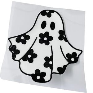 Halloween Ghost UV DTF Transfers, 4x4in Set of 8, Rub on Transfers Stickers for Crafting, DIY Waterproof Decals UV DTF Transfer Sticker for 16OZ Glass Cups
