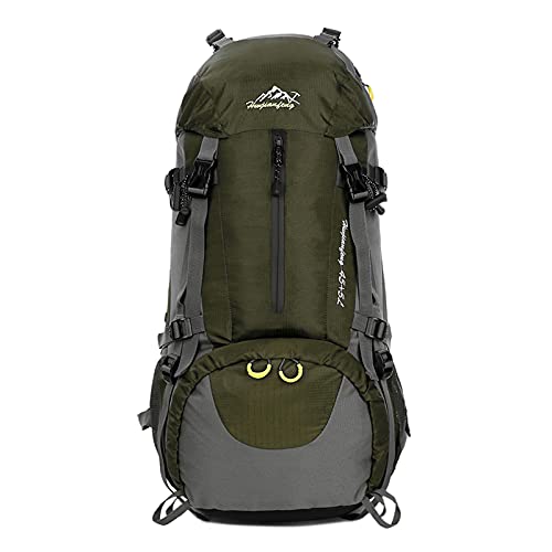 HUIOP Hiking Backpack, 50L Waterproof Outdoor Sport Hiking Trekking Camping Travel Backpack Pack Mountaineering Climbing Knapsack with Rain Cover