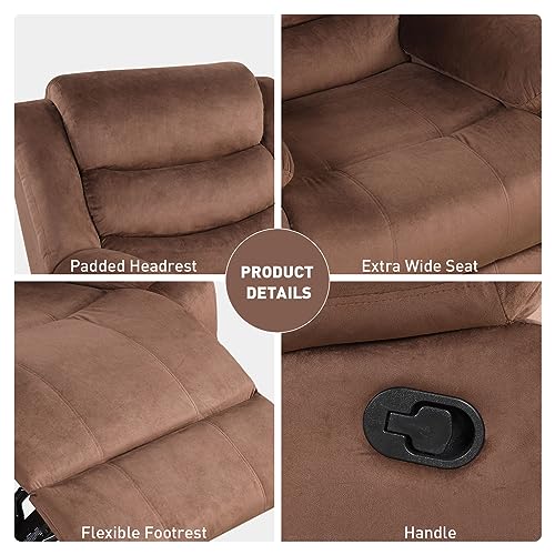 Phoenix Home Manual Chair Recliner, Light Brown