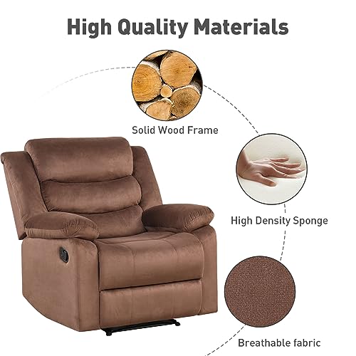 Phoenix Home Manual Chair Recliner, Light Brown