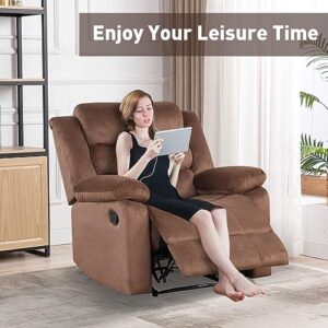 Phoenix Home Manual Chair Recliner, Light Brown