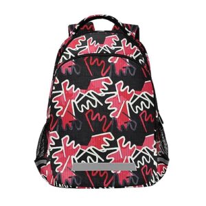 sletend kids backpack lightweight bookbag in prints for school red black print large capacity school boys girls backpack for kids, water-resistant bookbags student school bag