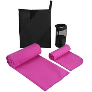 FUNMILY Treadmill Accessories Microfiber Travel Pink Towel Can Be Used During Exercise Treadmill for Exercise(2 Piece)