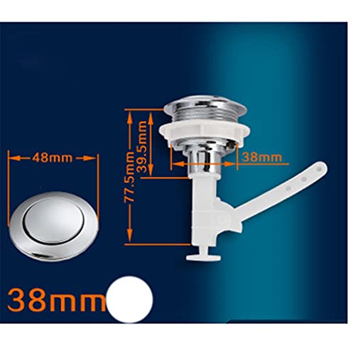 DLOETT Closestool Water Tank Push Button Vintage Round Single Key Flush Button Toilet Water Tank Accessories