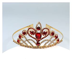 YANLITIAN Bridal Wedding Tiara Color Crystal Crown Princess Birthday Party Hair Accessories Rhinestone Suit (Color : 5)