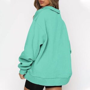 Bidobibo Womens Oversized Half Zip Pullover Long Sleeve Sweatshirt Quarter Zip Hoodie Sweater Teen Girls Fall Y2K Clothes Mis Pedidos Streetwear Shirts Sudaderas Largas De Mujer