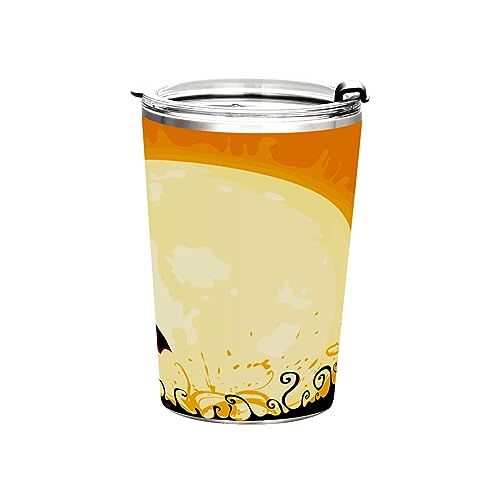 Jihqo Halloween Pumpkins Tumbler with Lid and Straw, Insulated Stainless Steel Tumbler Cup, Double Walled Travel Coffee Mug Thermal Vacuum Cups for Hot & Cold Drinks 12oz