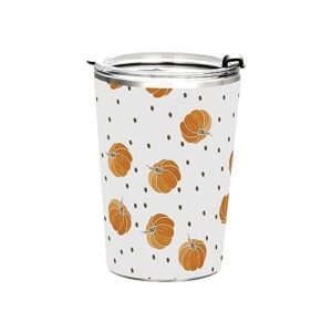 jihqo harvest thanksgiving pumpkins tumbler with lid and straw, insulated stainless steel tumbler cup, double walled travel coffee mug thermal vacuum cups for hot & cold drinks 12oz