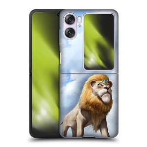 head case designs officially licensed anthony christou king of lions fantasy art hard back case compatible with oppo find n2 flip