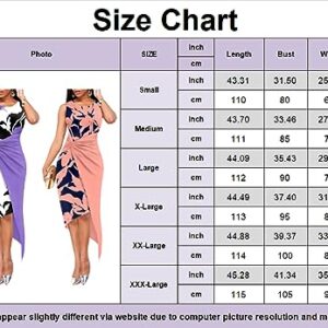 LaiyiVic Ruched Bodycon Dresses for Women Elegant Sleeveless Slit Wedding Cocktail Church Casual Work Outfits Midi Dress(L,Pink/122)